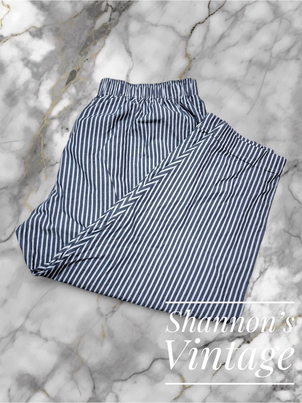 Farmhouse Frocks Amish Made Women’s Sz XL Striped Cropped Elastic Waist Pants A2